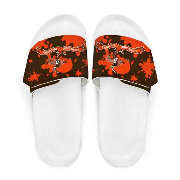 Women's Cleveland Browns Beach Adjustable Slides Non-Slip Slippers/Sandals/Shoes 004